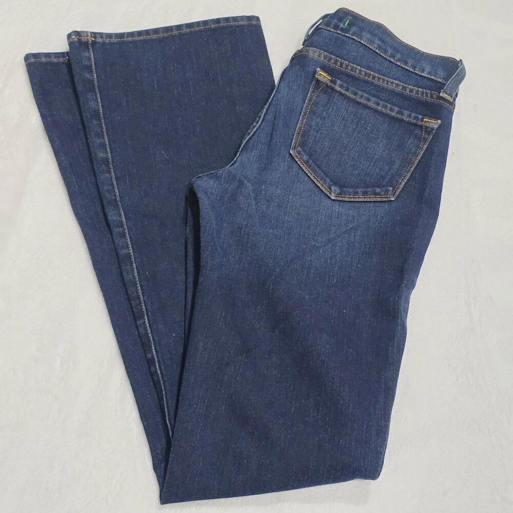 Anthropologie ✦ J Brand Flared Jeans ✦ Dark Indigo Tailored Mid‑Rise Soft Sz 25 - Picture 7 of 12